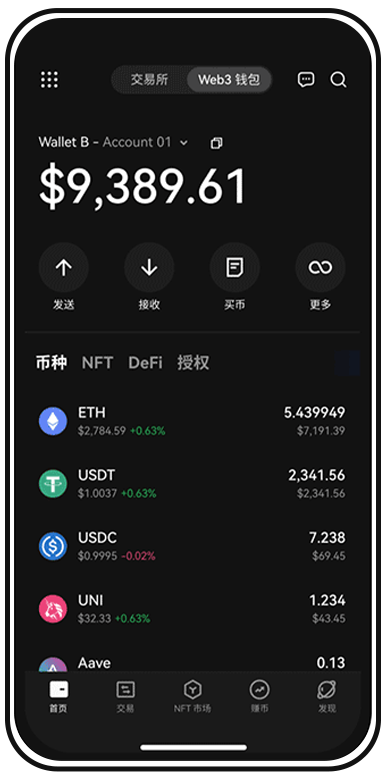 加密货币交易软件页面展示